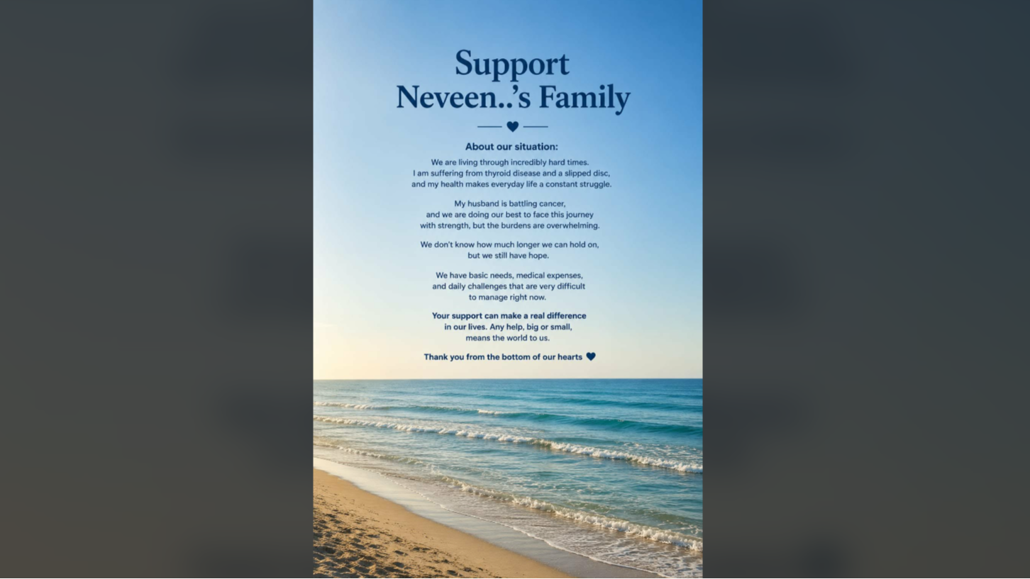 Help mother Nevin care for her four children and husband with cancer in Gaza