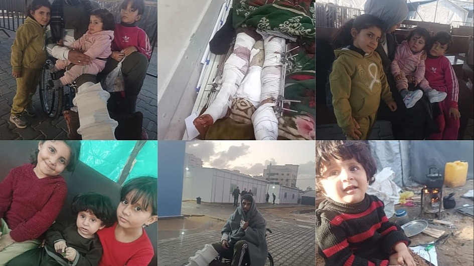 Help Lina 💔 to leave Gaza and take care of her children and her husband injured in the Gaza war 🦴♿💉